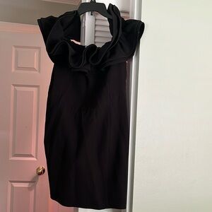 Darling off the shoulder black ruffle mini